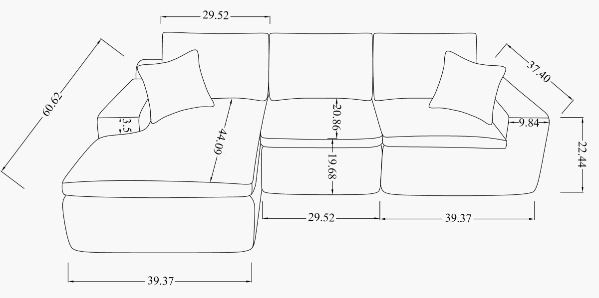 SECTIONAL - BROWN - Image 4
