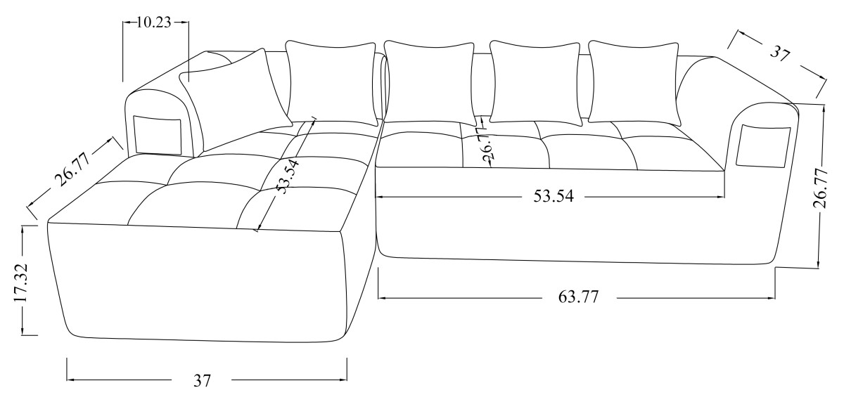SECTIONAL - TAUPE - Image 3