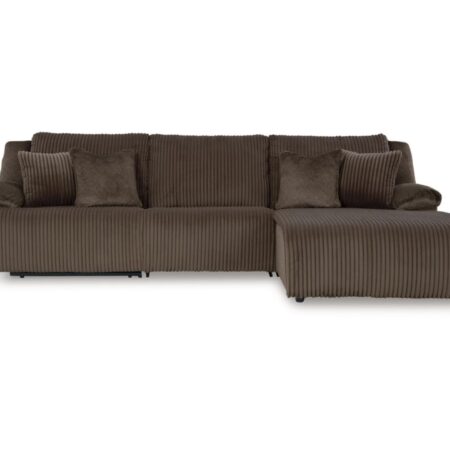 Top Tier 3-Piece Sectional Sofa Chaise Chocolate