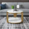 164 – ROUND MARBLE COFFEE TABLE – SILVER