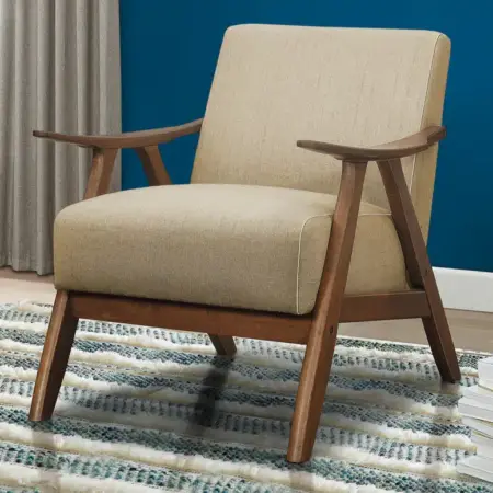 Alternative view of Fabric Wooden Contemporary Accent Chair