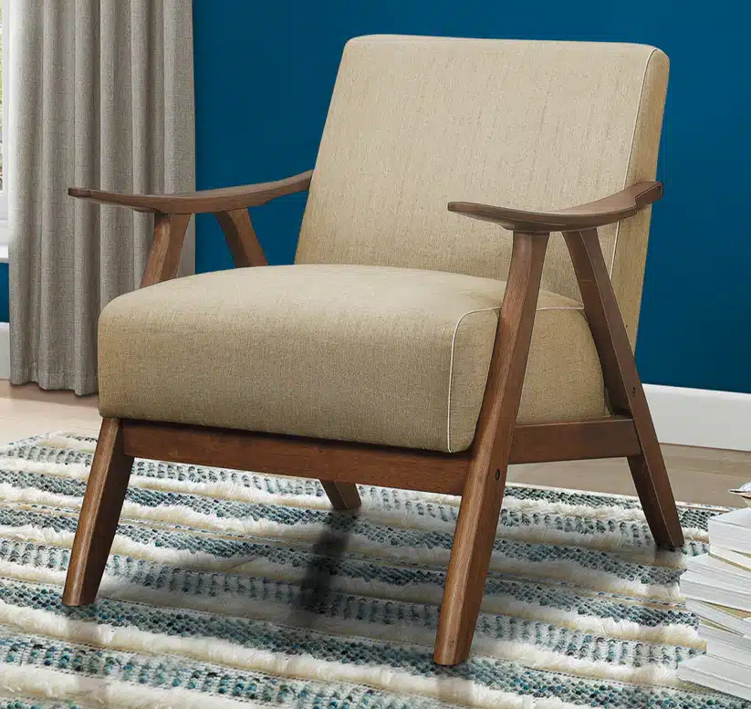 Fabric Wooden Contemporary Accent Chair - Image 2