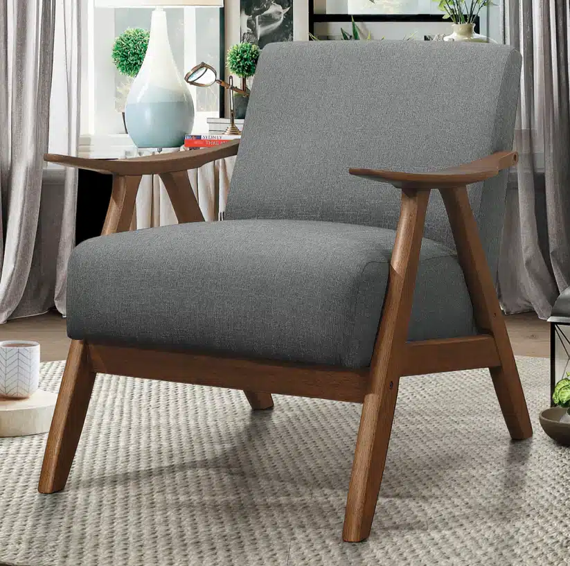 Fabric Wooden Contemporary Accent Chair - Image 12