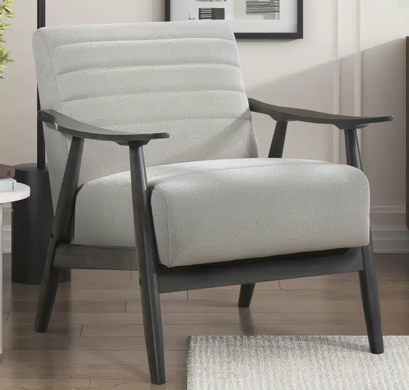 Contemporary Fabric Wooden Accent Chair - Image 2