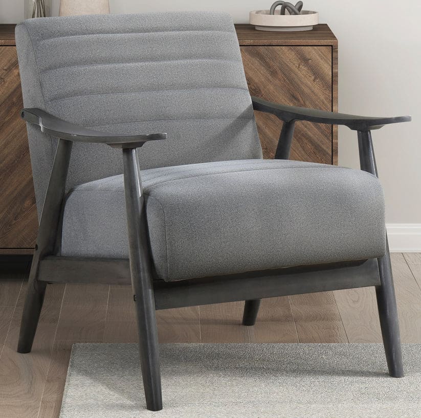 Contemporary Fabric Wooden Accent Chair - Image 4