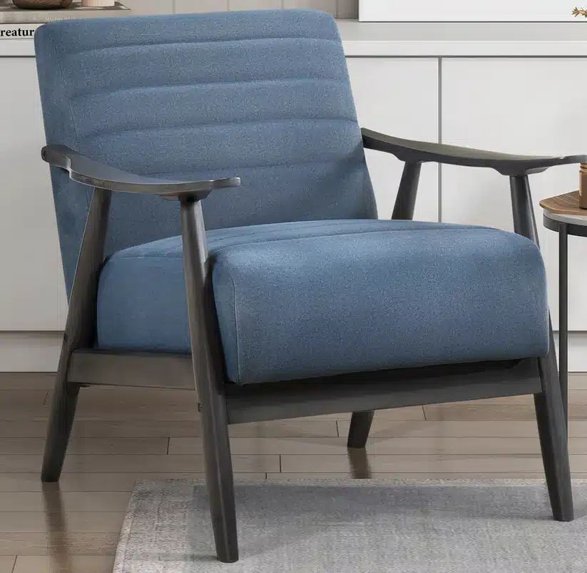 Contemporary Fabric Wooden Accent Chair - Image 6