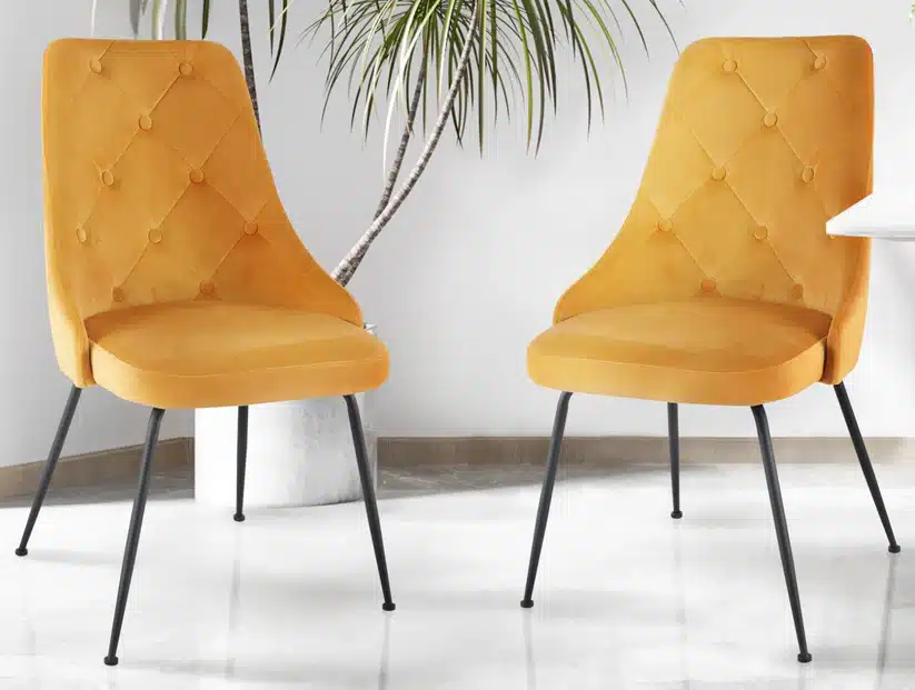 Modern Velvet Dining Chair Set of 2 - Image 2