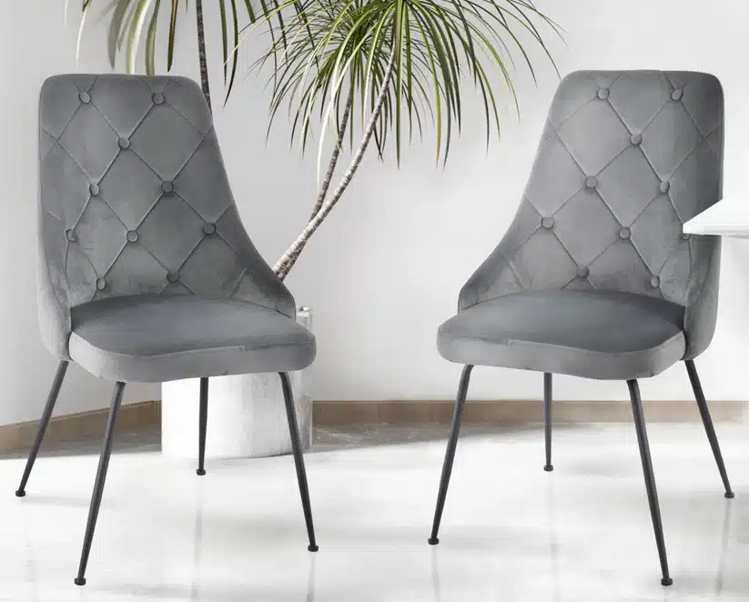 Modern Velvet Dining Chair Set of 2 - Image 3