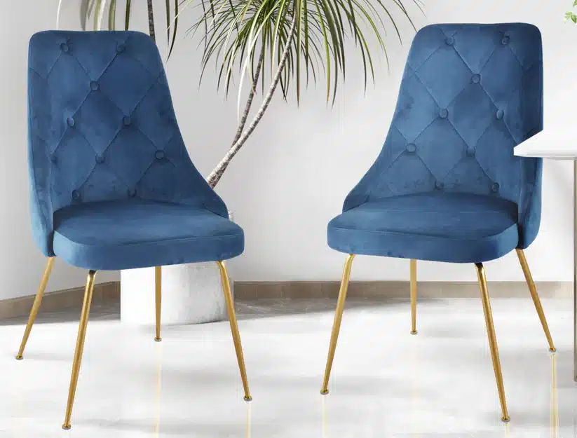 Modern Velvet Dining Chair Set of 2 - Image 4