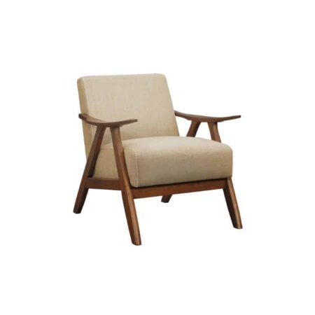 Fabric Wooden Contemporary Accent Chair