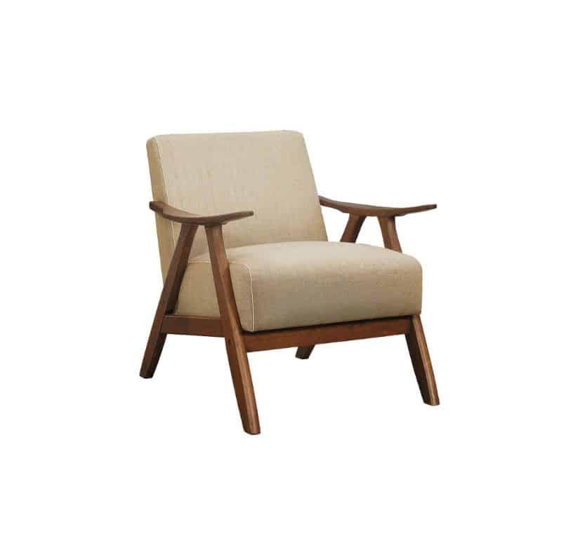 Fabric Wooden Contemporary Accent Chair