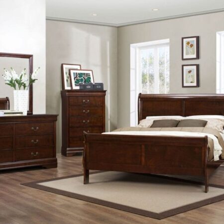 Louis Phillipe Bedroom Set (Dark Cherry)